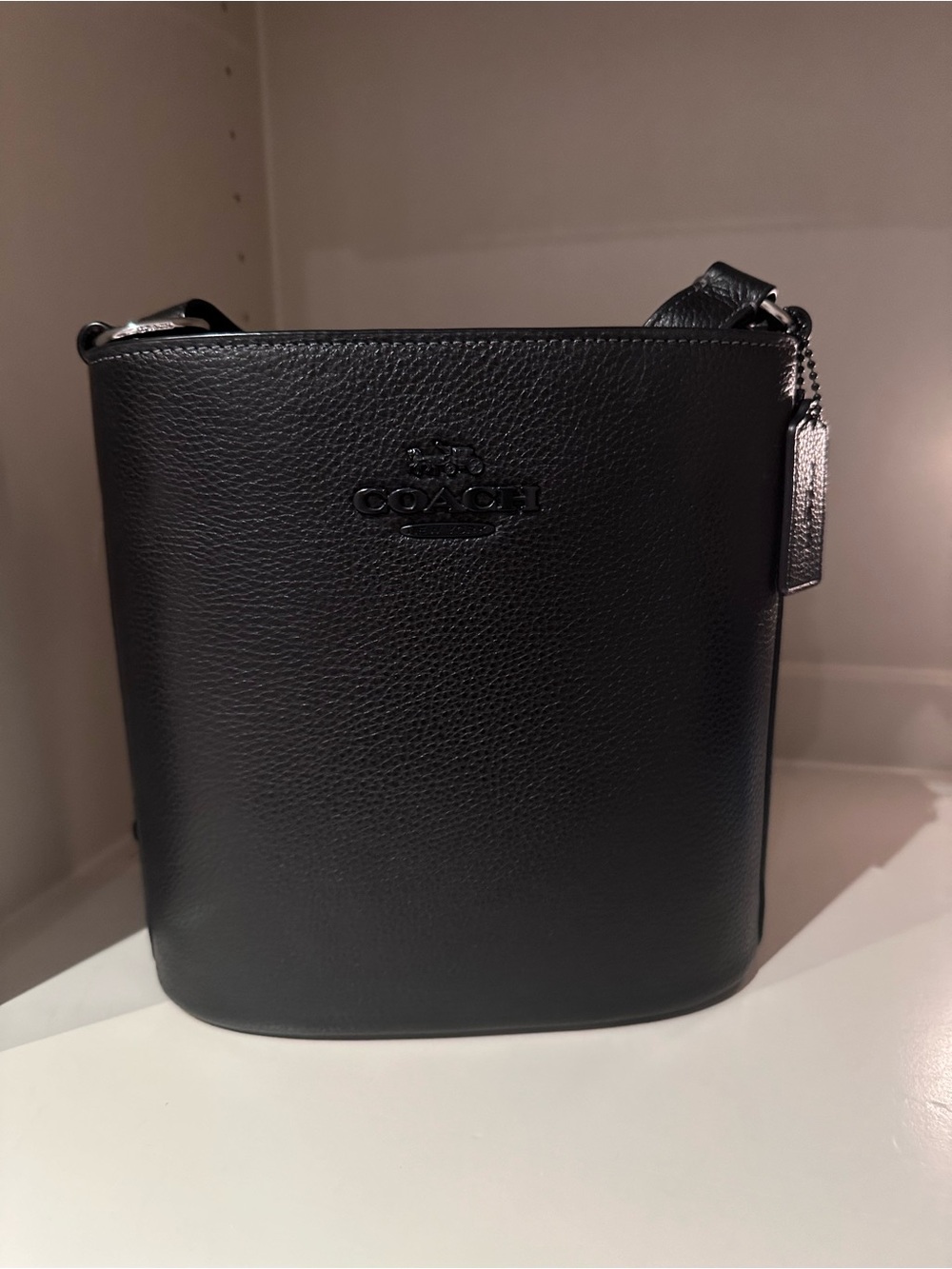 Coach Black Pebbled Leather Bucket Shoulder Bag - Picture 3 of 6